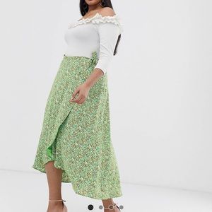 ASOS Fashion Union Plus Wrap Midi Skirt 22